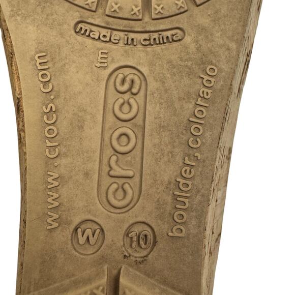 Crocs A Leigh Black Strappy Slip On Cork Comfort Wedge Sandals Women's Size 10 - Picture 10 of 10